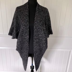 Babaton Italian Mohair Blend Wool Alpaca Marled Black/White Shrug Sweater